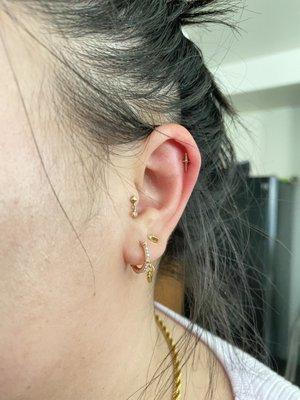 Fresh piercing (dagger in the helix!)