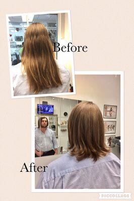 Men's long layered haircut. What a difference a simple cut can do. Follow us on Instagram   @ddfiedhair