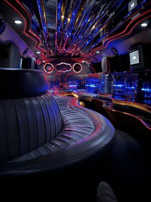 Inside limo