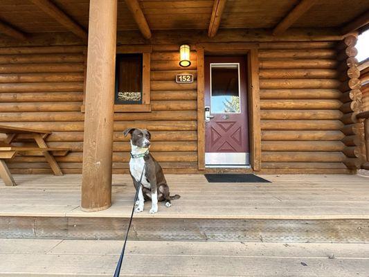 My cute girl on the porch.