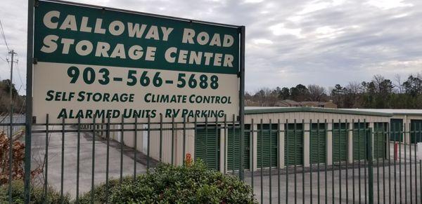 Storage units, Sign with phone number, along Calloway Road