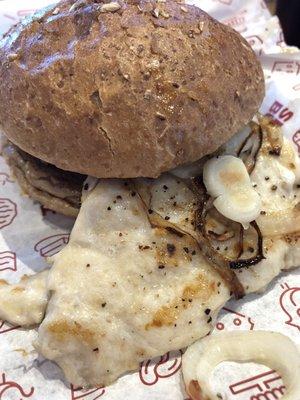 Chicken Grilled Onions on Multi-Grain with Guacamole