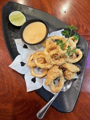 Fried calamari strips