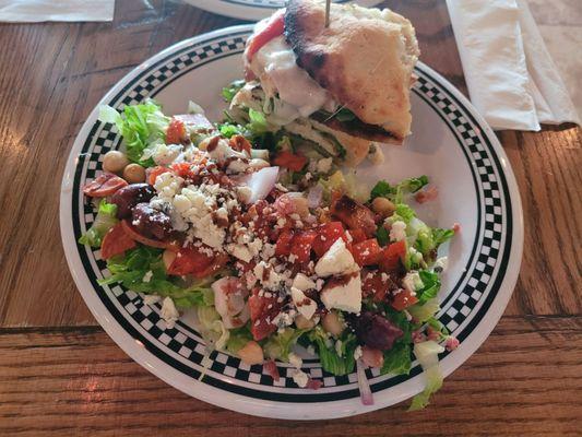 Chopped Salad with Oven Roasted Chicken sandwich