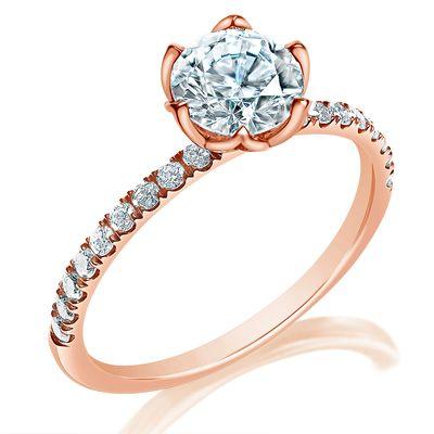 Rose Gold Round Diamond Engagement Ring