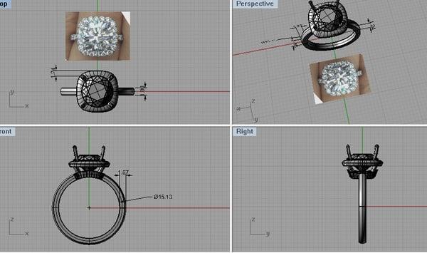 Cad photo with finish ring..
  Yours and mine jewelers