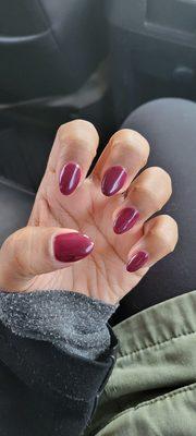 Acrylic tips with gel polish