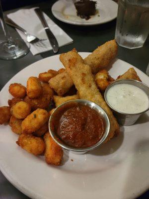 Mozzarella and cheese curds