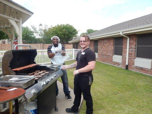 Cook out for the residents.