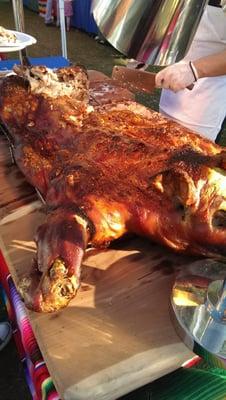 Lechon asado for Fiesta Fireworks night. So glad I'm here!