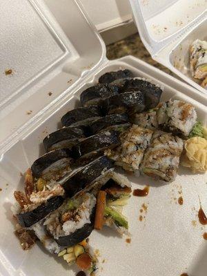 Sushi orders combined in one box