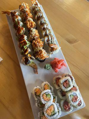 Dragon maki, ninja maki, Tokyo, J-Roll, crunchy spicy tuna