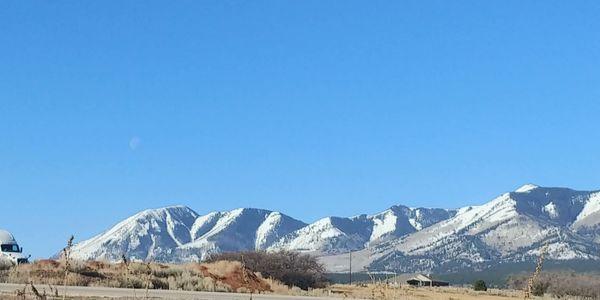 The Moon Over the Mountain in the morning