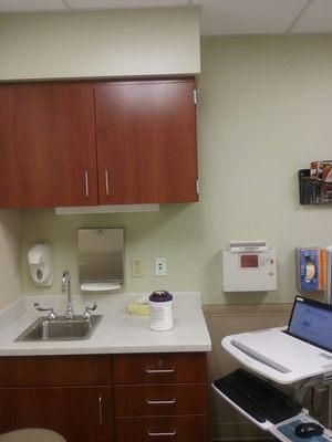 Exam room. Not for the claustrophobic. Thanks to Daughter, they've started a punch card reward. Just kidding. However...