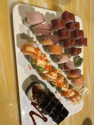 Sexy Girl Roll, Tricolor Roll, Mango Roll, Beauty Alaska Roll