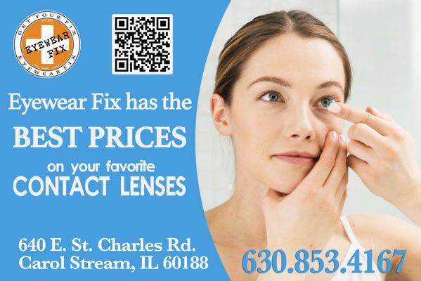 Eyewear Fix has the BEST PRICES on your favorite contact lenses!