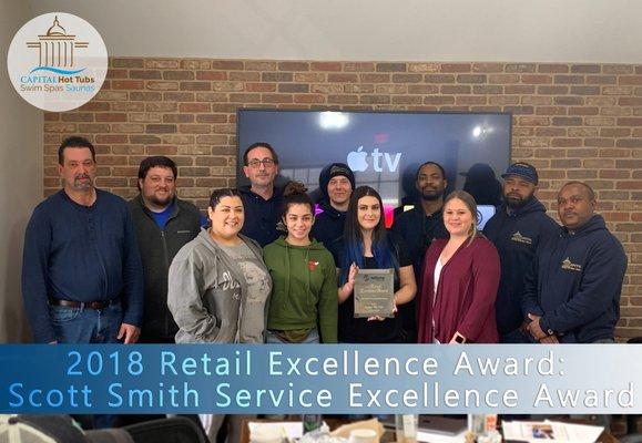 Congratulations to our Service Team for winning the the National 2018 Excellence Award