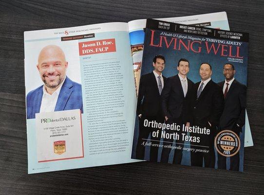 Congrats to Dr. Roe for receiving the Top Docs award in the Living Well Magazine