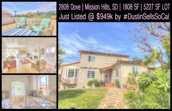 #JustListed in #MissionHills #SanDiego by #DustinSellsSoCal