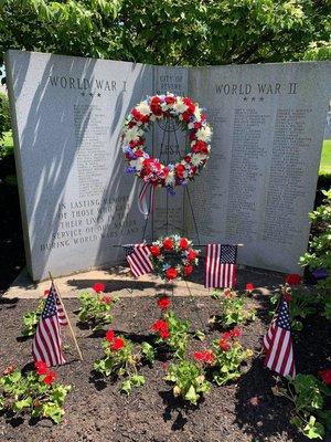 Memorial Wreath with fresh flowers