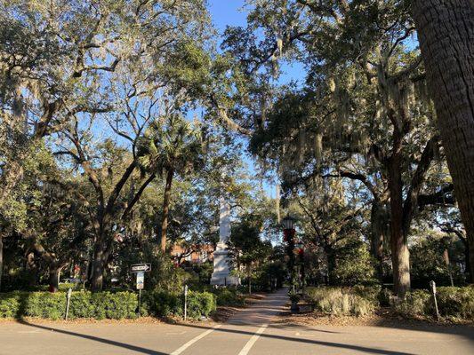 View of the Montgomery square across from the Mercer Williams house