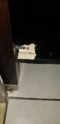 Broken bathroom shelf