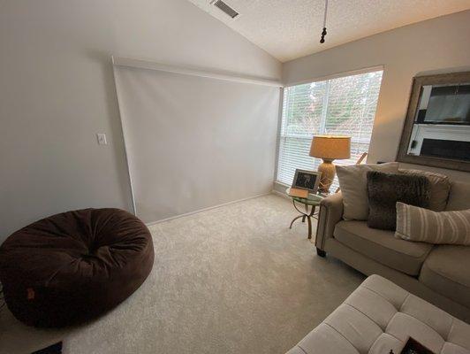 Large Roller shade in living room