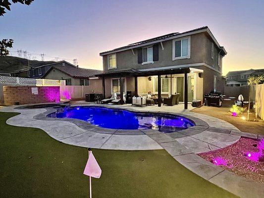 Pool area from the putting green