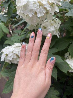 Colorful abstract nail design