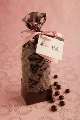 Dark Chocolate Espresso Bean's bag ready for gift giving!