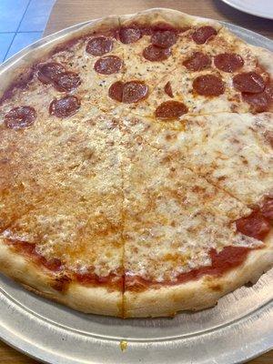 Large NY Style Half cheese half pepperoni