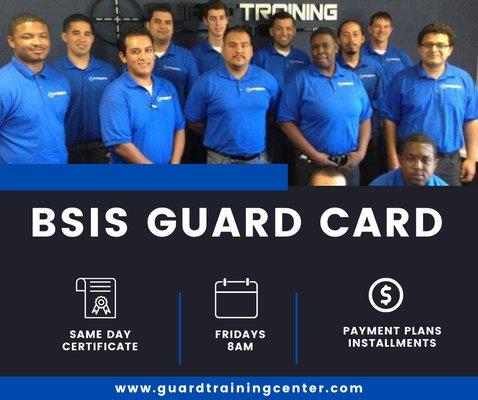 Every Friday California Guard Card Requirements