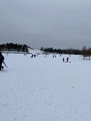 Crowded on a winter day during pandemic