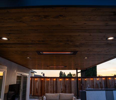 Modern Patio Cover with built in heaters!!