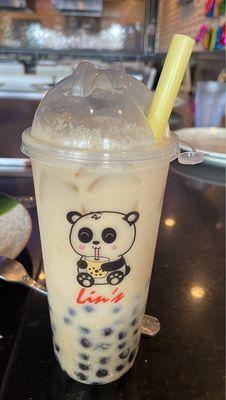 Passion fruit boba milk tea