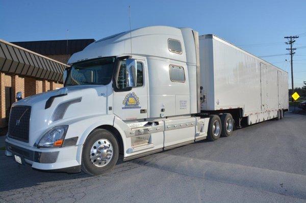 Our 1st Interstate Volvo getting ready to deliver a shipment to California.