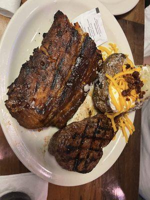 Ribs and steak