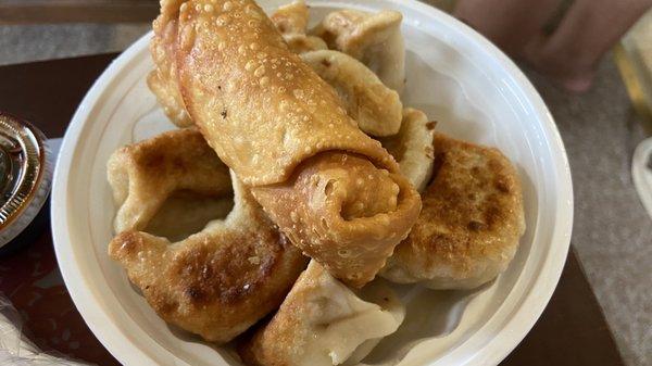 Fried dumplings and spring roll