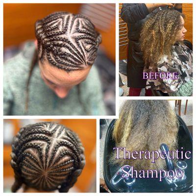 BEFORE & AFTER-Transformative Design Dutch Braids @ Glamour Salon & Boutique (248) 423-7776!