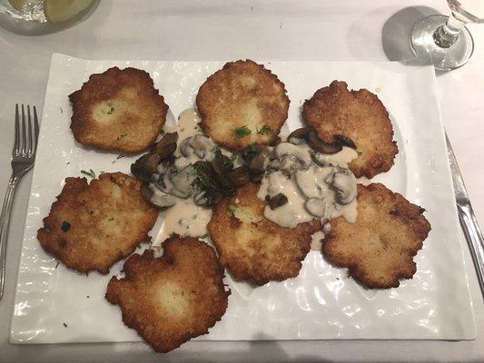 Potato pancakes with mushroom