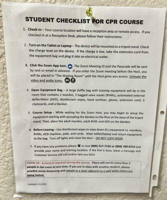 CPR Course instructions!