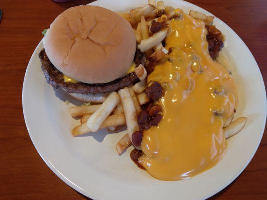 Cheeseburger and Chili Cheese Fries