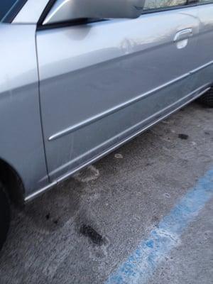 My car - 5 min after leaving the lot.... Dirty on the lower side panel :-/