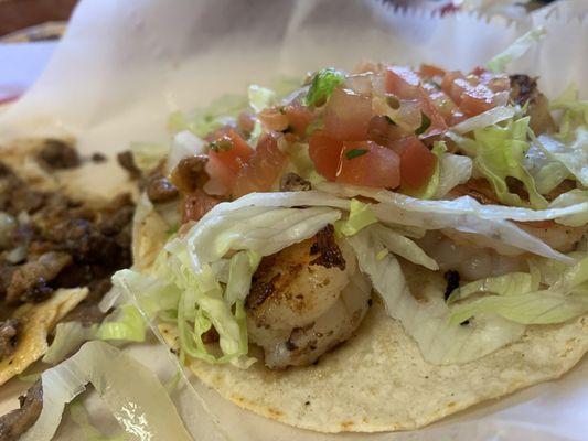 Camarones al la yummy  taco