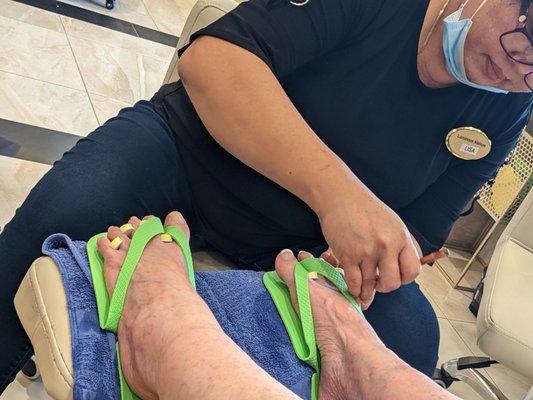 Mom in law getting our (mostly) annual pedis here!