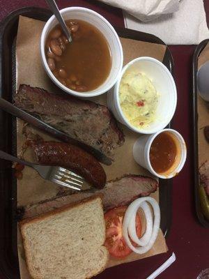 Brisket and Sausage plate