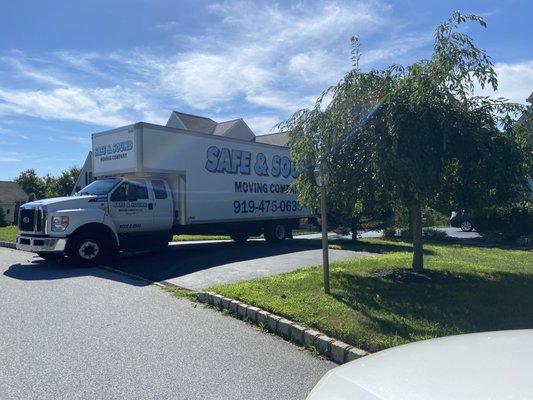 Moving truck at our new home