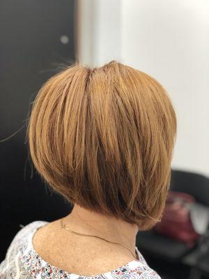 Ginger hair color and haircut