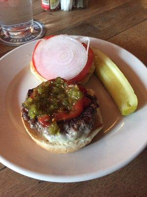 Delicious cheeseburger with all the fixings!