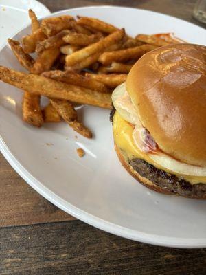 Burger with fries